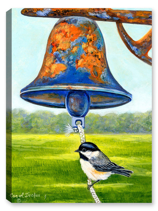 Dinner Bell with Bird - Painting - Canvas Art Plus