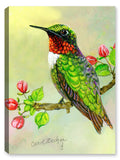 Hummingbird and Apple Tree - Painting printed on Canvas