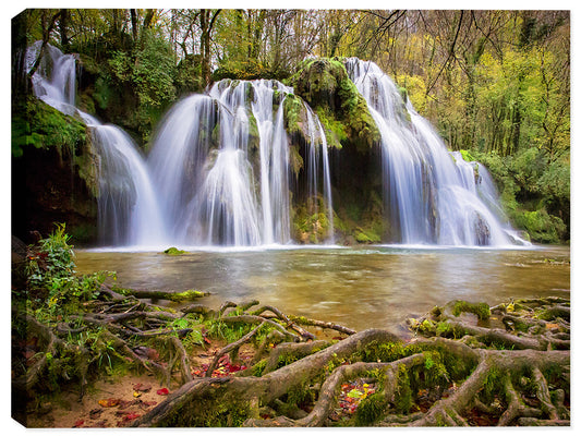 Summer Cascades Waterfalls - Printed on Canvas