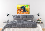 Caught in the Art - Cub Bear - Printed on Canvas - Hanging on Bedroom Wall