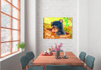 Caught in the Art - Cub Bear - Printed on Canvas - Hanging on Dining Room Wall