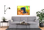 Caught in the Art - Cub Bear - Printed on Canvas - Hanging on Living Room Wall