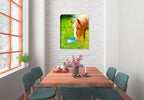 Dinner for Two - Horse and Bluebird - Painting on Canvas - Hung on Dining Room Wall