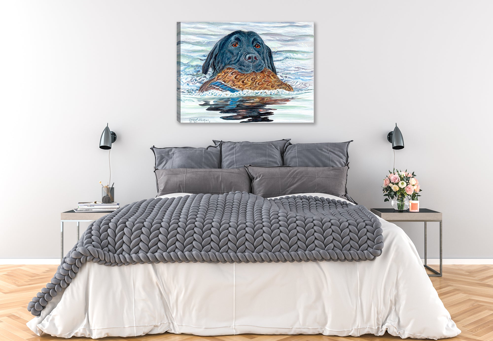 Good Boy - on Canvas Wrap - Hanging on Bedroom Wall