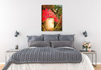 Hummingbird and Flowers -Painting printed on  Canvas - Hanging on Bed Room Wall.