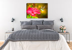 Hummingbird & Hibiscus - Painting printed on Canvas - Hanging on Bedroom Wall
