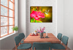 Hummingbird & Hibiscus - Painting printed on Canvas - Hanging on Dining Room Wall