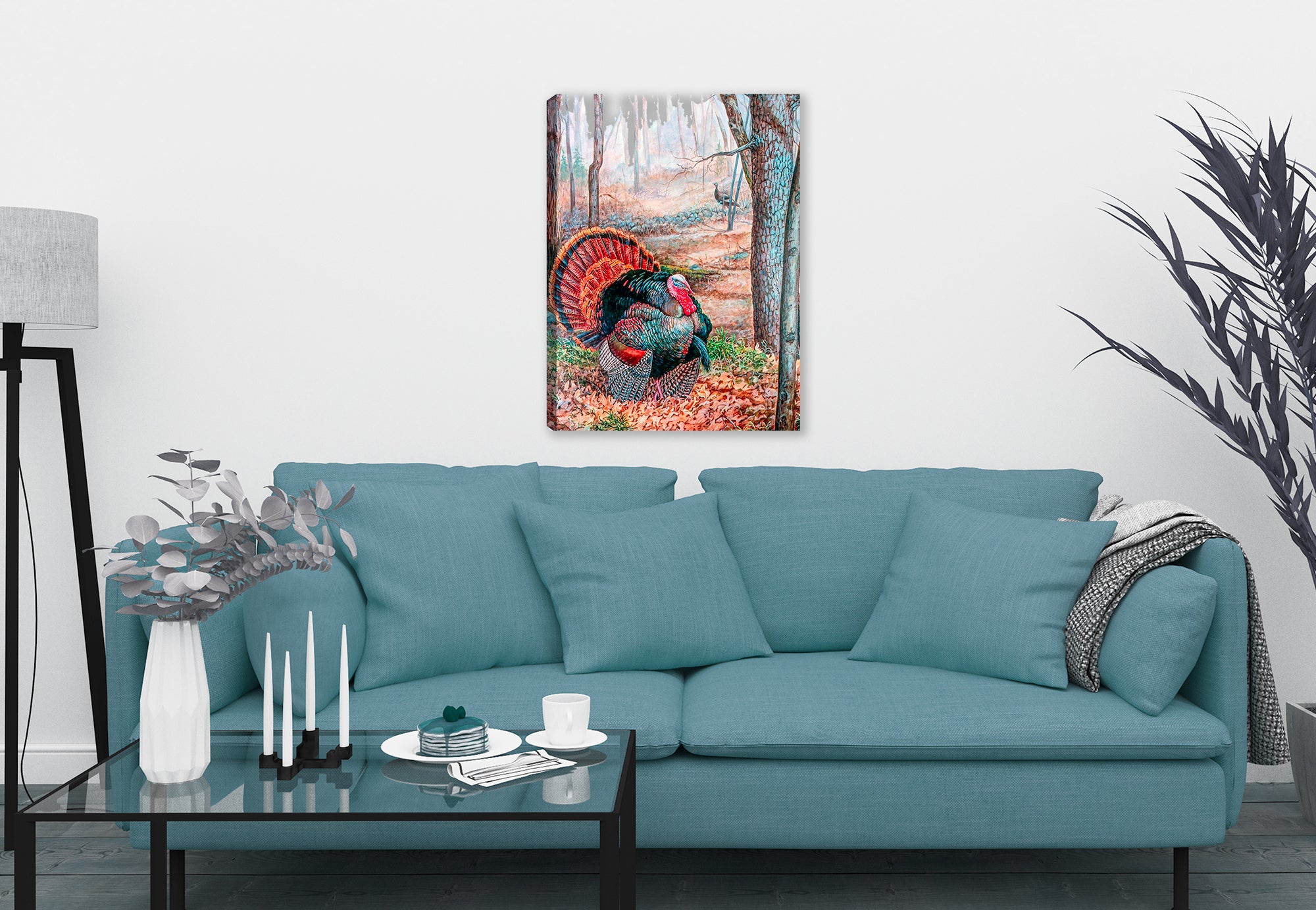 Spring Rendezvous Turkey - Painting printed on Canvas - Hanging on Living Room Wall
