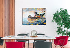 Wood Duck and Bobber by Carol Decker - Printed on Waterproof Canvas - Hanging on Dining Room Wall