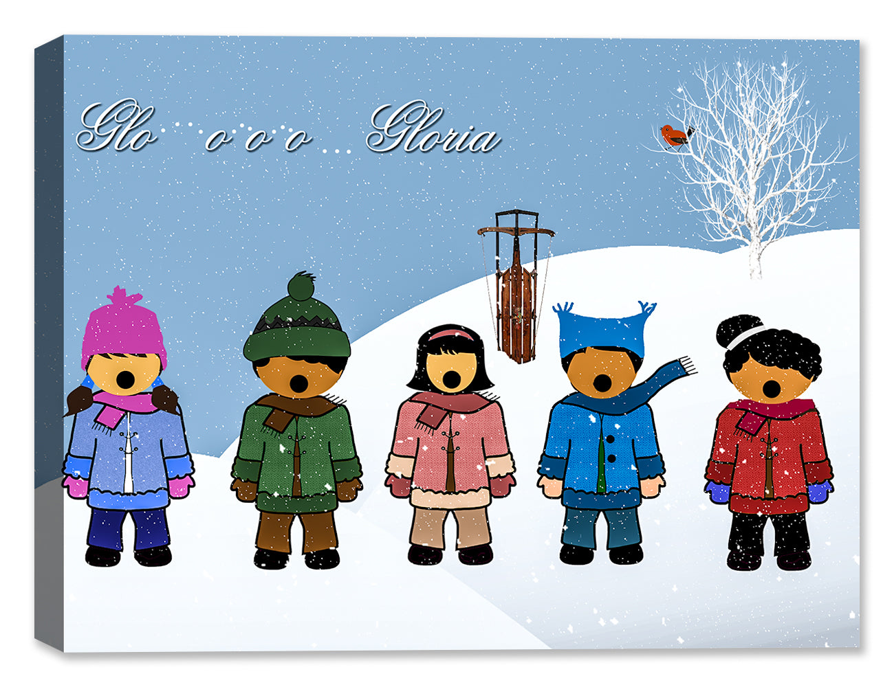 Christmas Carolers on Canvas