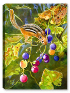 Chipmunk and Grapes - Canvas Art Plus