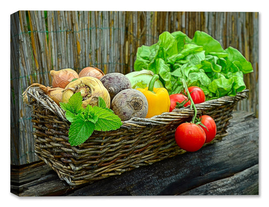 Vegetables in a Basket -Still Life Painting