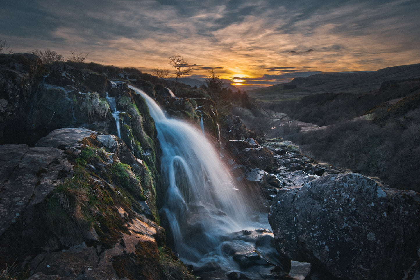 Waterfalls in Fintry, Scotland - Canvas