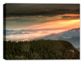 Image of Sun Rays over the Mountains - Printed on Canvas