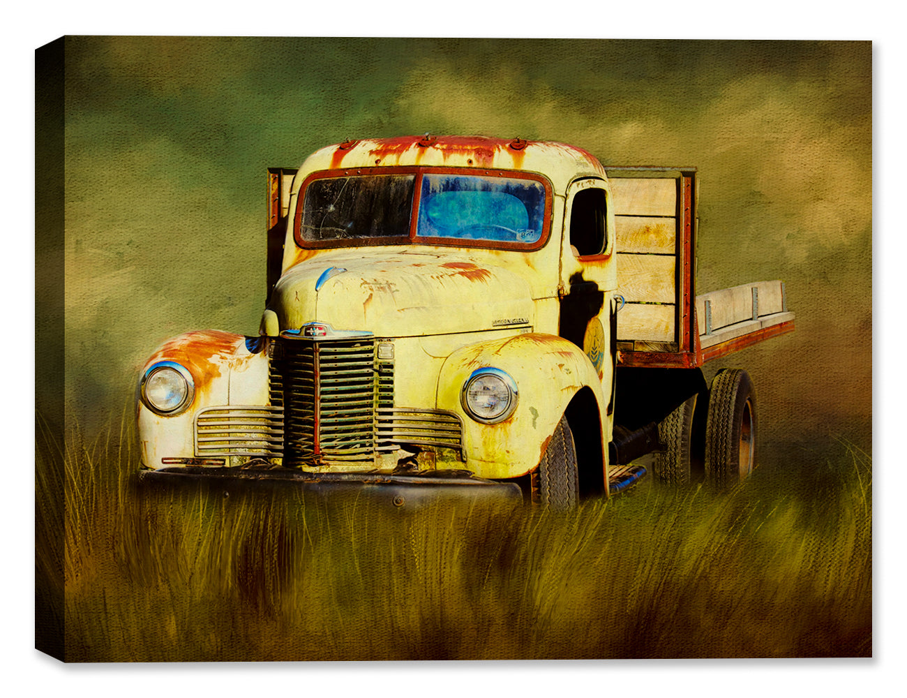 Image of a Sunflower Truck printed on Canvas.